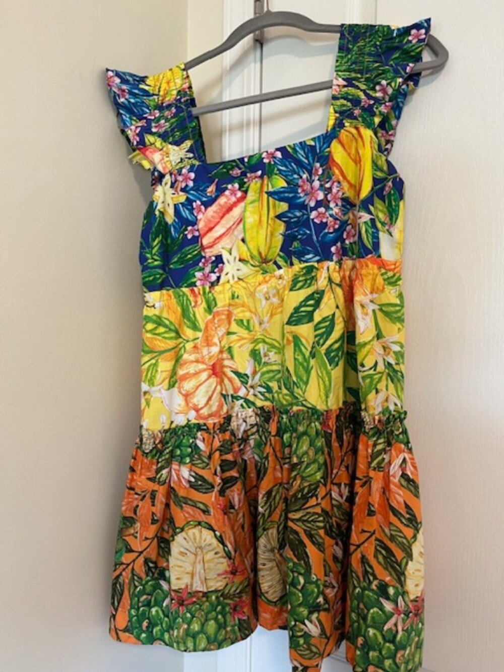Farm Rio vibrant floral sundress.